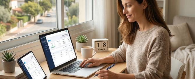 ניהול עסק מהבית באמצעות מחשב וטאבלט עם מערכת שיק-צ'ק WEB להפקת שיקים וניהול תזרים.