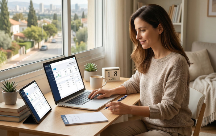 ניהול עסק מהבית באמצעות מחשב וטאבלט עם מערכת שיק-צ'ק WEB להפקת שיקים וניהול תזרים.